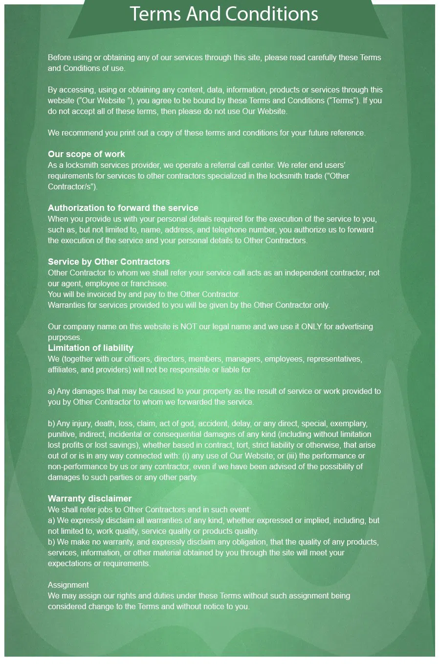 West Hartford Locksmith Store West Hartford, CT 860-544-9073 - terms-and-condition-68-16mod